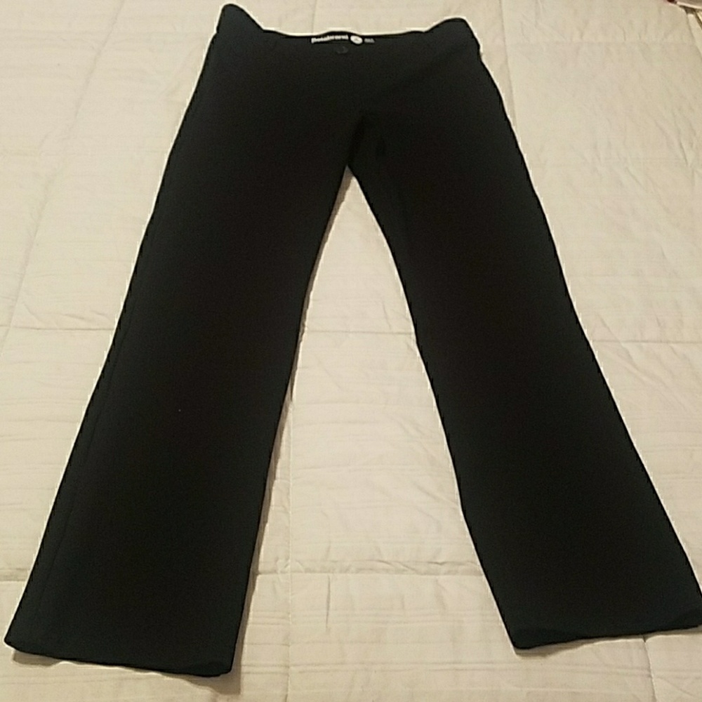Betabrand yoga straight leg black dress pants